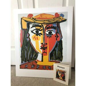 Vintage B 1072 Picasso Print Buste De Femme Au Chapeau 1962  Art Booklet PICASSO
